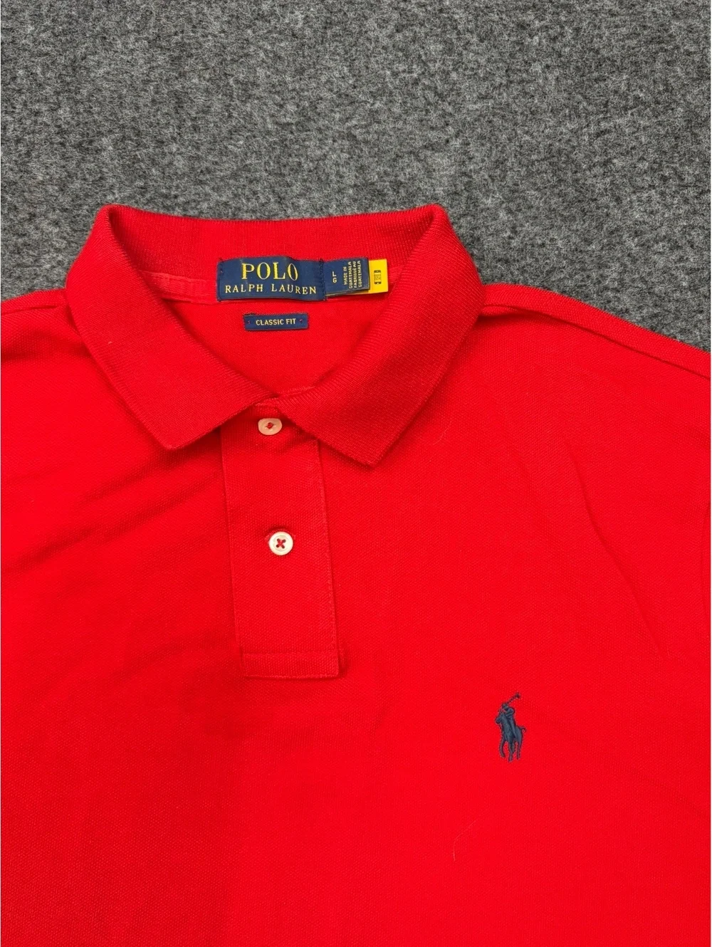 Polo Ralph Lauren Classic Fit Red Polo Shirt Size Large
